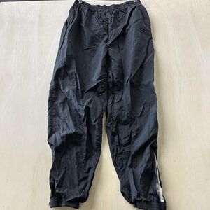 Vintage 90s Pro Sport Track Pants Mens Large Black Lined Elastic Waist Zip Hem